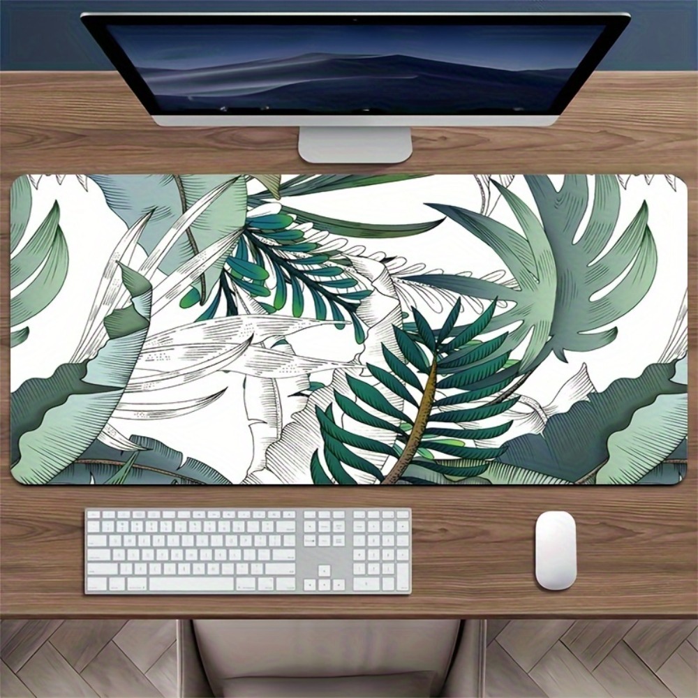 Desk Setup Simple - Tappetino per scrivania con motivo vegetale