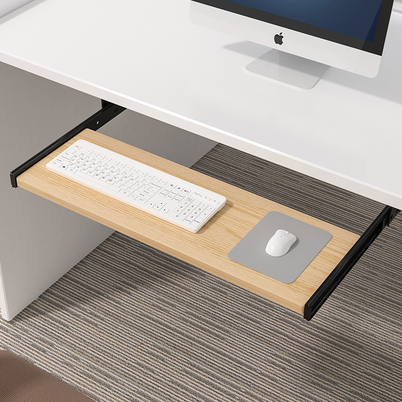 Desk Setup Living Room - Vassoio per tastiera in legno sotto