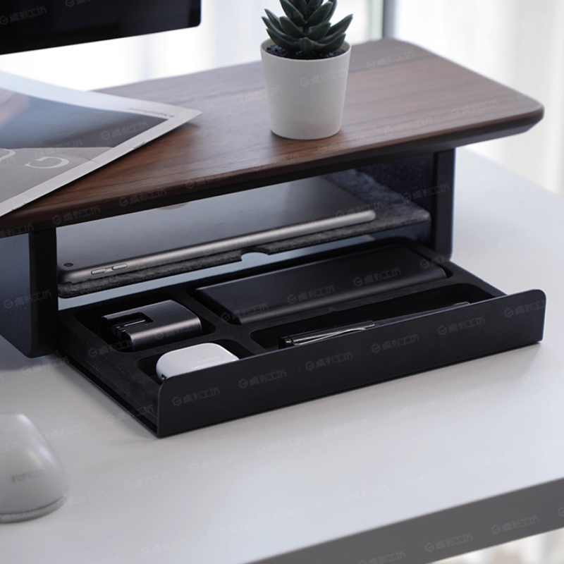 Desk Setup Ergonomics - Supporto per monitor Riser Cassetti portaoggetti
