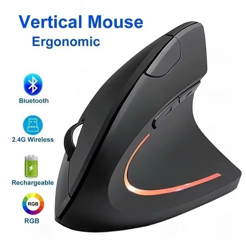 Desk Setup Ergonomics - Mouse verticale ergonomico compatibile con Bluetooth