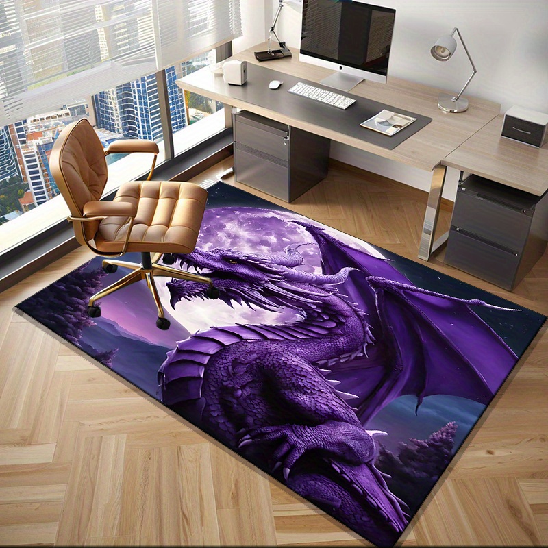 Desk Setup Living Room - Tappeto maestoso drago viola per la