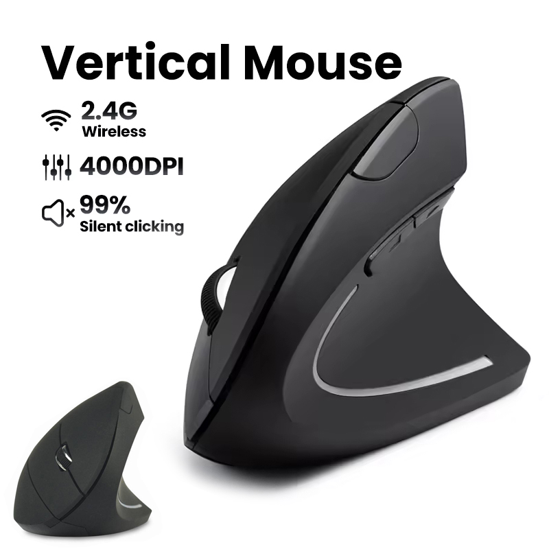 Desk Setup Ergonomics - Mouse Wireless Ergonomico 1600 DPI con