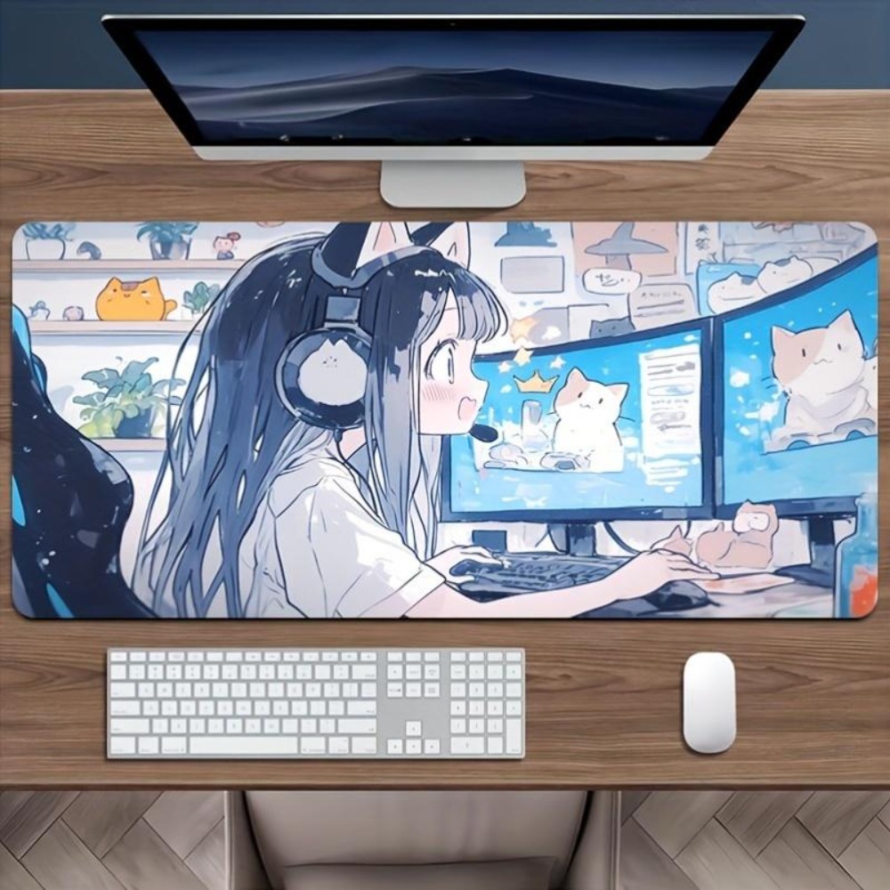 Desk Setup Simple - Tappetino per mouse da gioco Cartoon