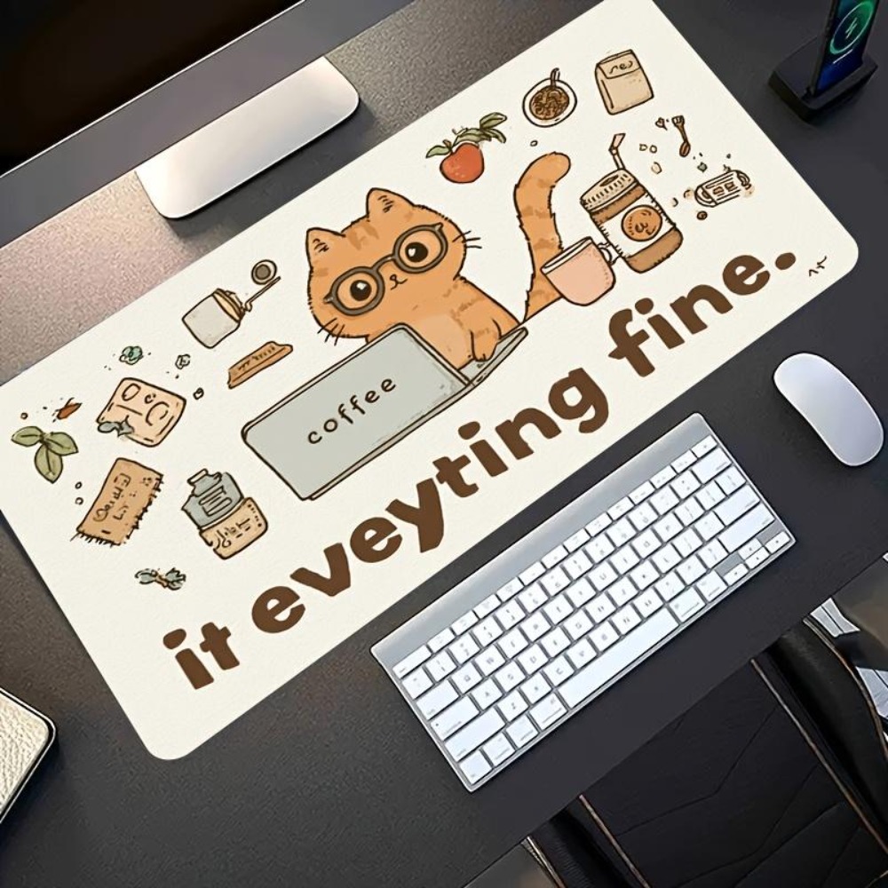 Desk Setup Simple - Disegni disegnati a mano, un gatto