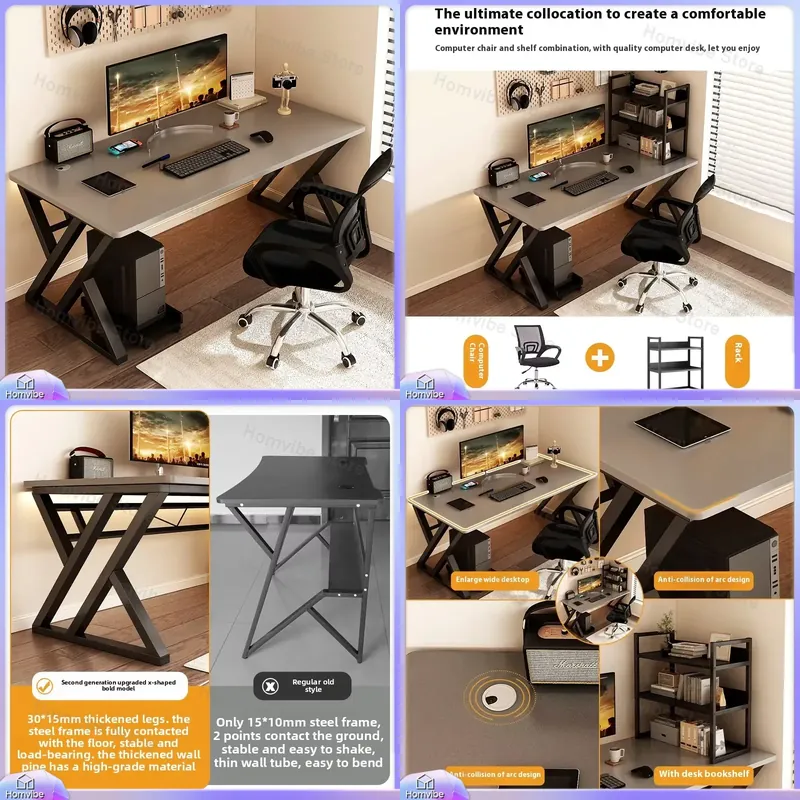 Desk Setup Ergonomics - Scrivania Moderna in Legno per Ufficio