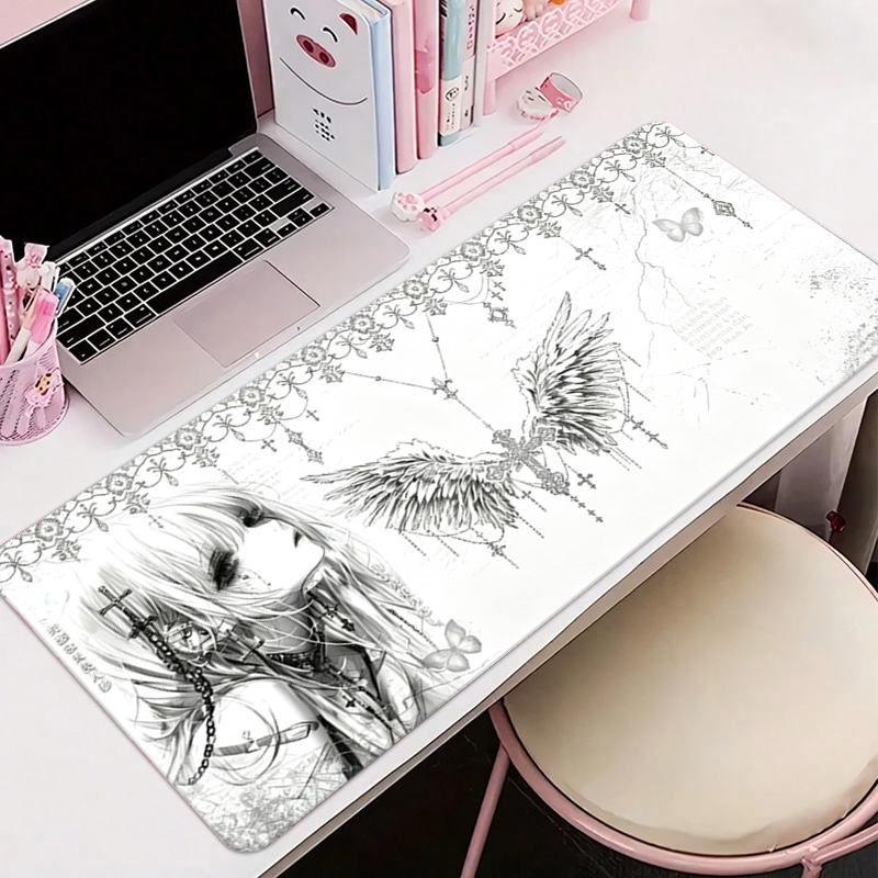 Desk Setup Cozy - Tappetino per mouse in pelle, nero