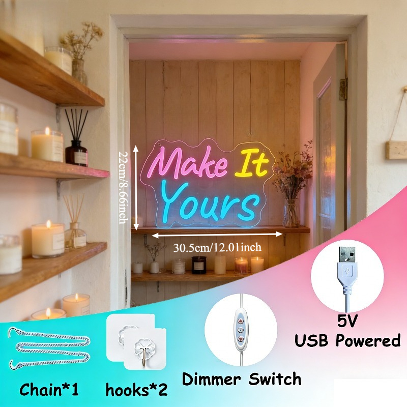 Insegna al Neon LED USB 'Make  - Your Desk Setup recensione e prezzo